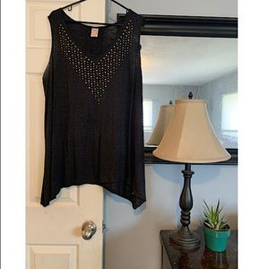 Gray studded tank top